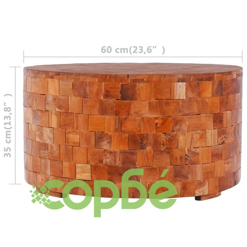 Маса за кафе, 60x60x35 см, тиково дърво масив ➤ топ цена ➤ sorbe.bg