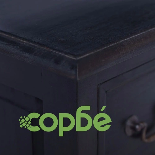 Скрин с чекмеджета, светлочерно кафе, махагоново дърво масив ➤ топ цена ➤ sorbe.bg