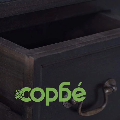 Скрин с чекмеджета, светлочерно кафе, махагоново дърво масив ➤ топ цена ➤ sorbe.bg