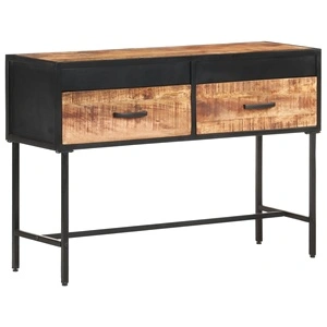 Конзолна маса, 110x35x75 cм, грубо мангово дърво