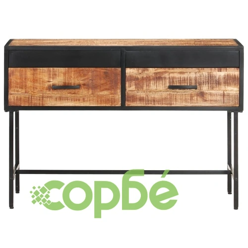 Конзолна маса, 110x35x75 cм, грубо мангово дърво ➤ топ цена ➤ sorbe.bg