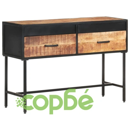 Конзолна маса, 110x35x75 cм, грубо мангово дърво ➤ топ цена ➤ sorbe.bg