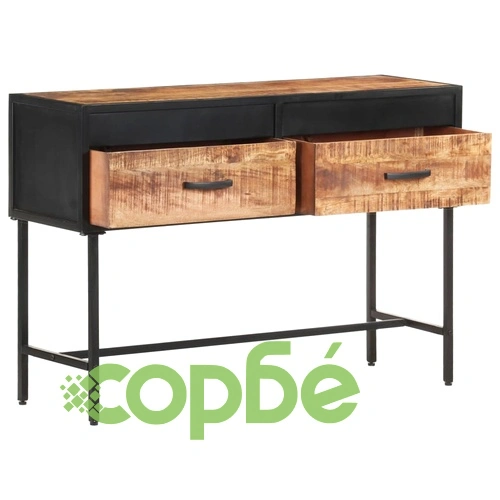 Конзолна маса, 110x35x75 cм, грубо мангово дърво ➤ топ цена ➤ sorbe.bg