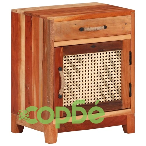 Нощно шкафче, 40х30х50 см, регенерирано дърво масив ➤ топ цена ➤ sorbe.bg