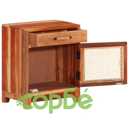 Нощно шкафче, 40х30х50 см, регенерирано дърво масив ➤ топ цена ➤ sorbe.bg