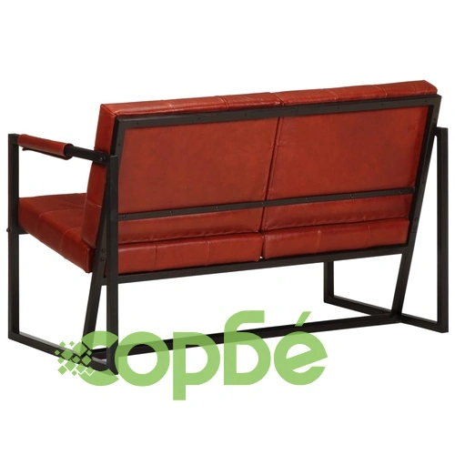 2-местно канапе, кафяво, естествена козя кожа ➤ топ цена ➤ sorbe.bg