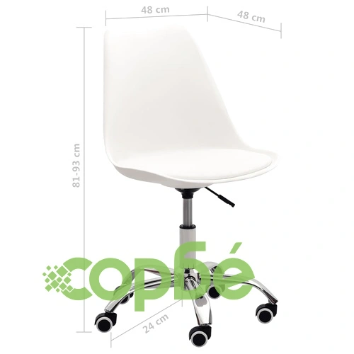 Офис столове, 2 бр, бели, изкуствена кожа ➤ топ цена ➤ sorbe.bg