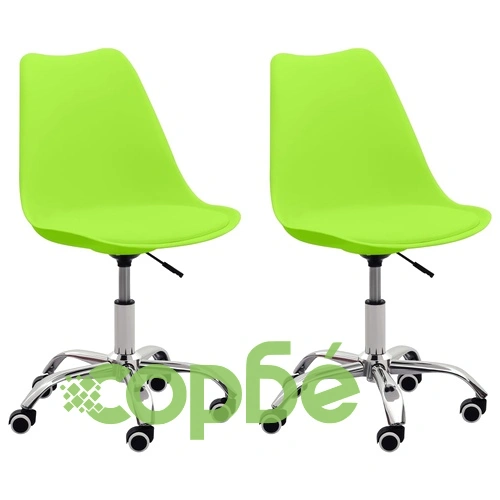 Офис столове, 2 бр, зелени, изкуствена кожа ➤ топ цена ➤ sorbe.bg