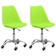 Офис столове, 2 бр, зелени, изкуствена кожа