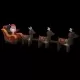 Надуваема коледна украса Дядо Коледа с елени, LED, 490 см