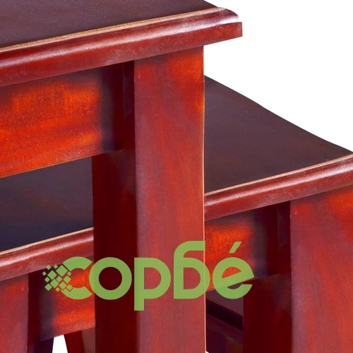 Странични маси, 3 бр, класическо кафяво, махагоново дърво масив ➤ топ цена ➤ sorbe.bg