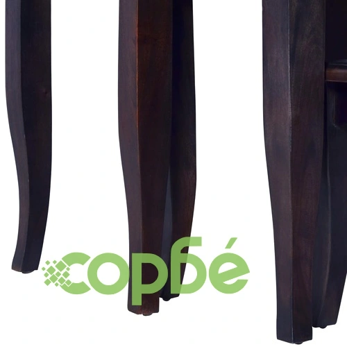 Странични маси, 3 бр, светлочерно кафе, махагоново дърво масив ➤ топ цена ➤ sorbe.bg