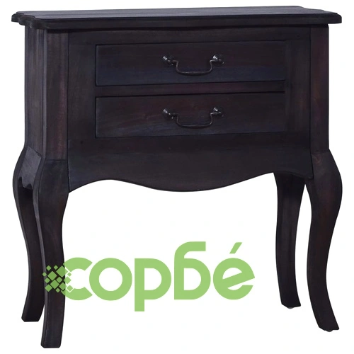 Нощно шкафче, черно, 60x30x60 см, махагоново дърво масив ➤ топ цена ➤ sorbe.bg