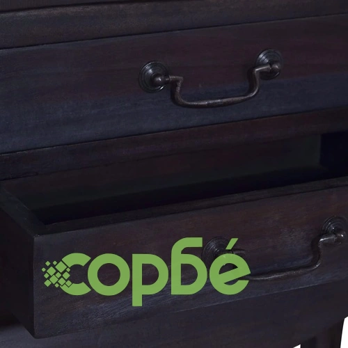 Нощно шкафче, черно, 60x30x60 см, махагоново дърво масив ➤ топ цена ➤ sorbe.bg