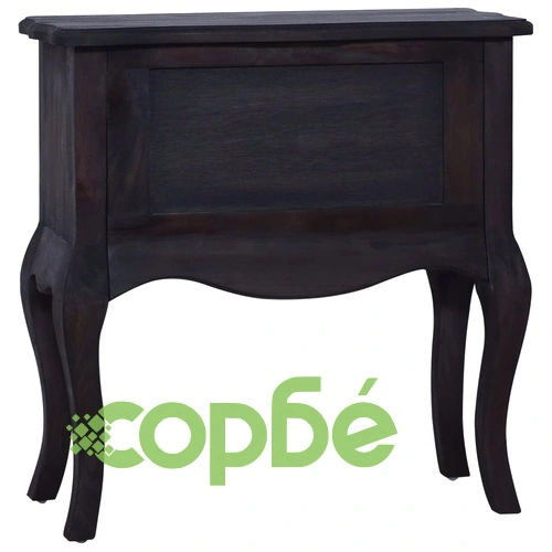 Нощно шкафче, черно, 60x30x60 см, махагоново дърво масив ➤ топ цена ➤ sorbe.bg