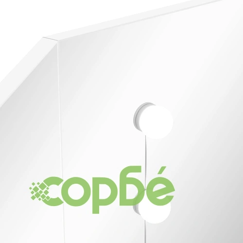 Ъглова тоалетка с LED осветление, бяла  ➤ топ цена ➤ sorbe.bg