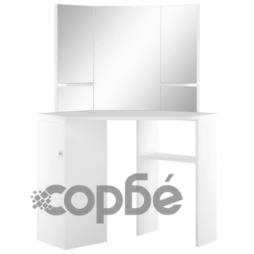 Ъглова козметична тоалетка за гримиране, бяла ➤ топ цена ➤ sorbe.bg