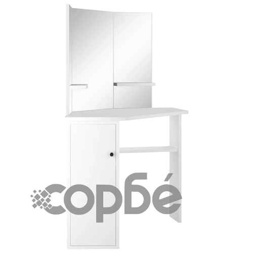 Ъглова козметична тоалетка за гримиране, бяла ➤ топ цена ➤ sorbe.bg