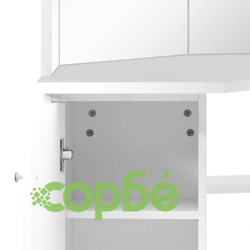 Ъглова козметична тоалетка за гримиране, бяла ➤ топ цена ➤ sorbe.bg