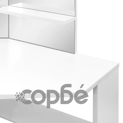 Ъглова козметична тоалетка за гримиране, бяла ➤ топ цена ➤ sorbe.bg