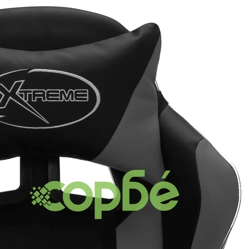 Геймърски стол RGB LED осветление сиво/черно изкуствена кожа ➤ топ цена ➤ sorbe.bg