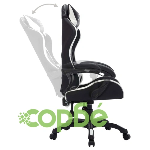 Геймърски стол RGB LED осветление бяло/черно изкуствена кожа ➤ топ цена ➤ sorbe.bg