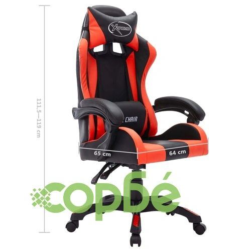 Геймърски стол RGB LED оранжево/черно изкуствена кожа ➤ топ цена ➤ sorbe.bg