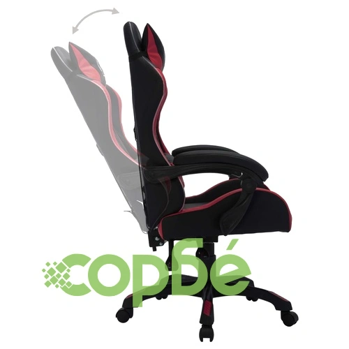 Геймърски стол RGB LED виненочервено/черно изкуствена кожа ➤ топ цена ➤ sorbe.bg