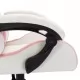 Геймърски стол RGB LED осветление розово/черно изкуствена кожа