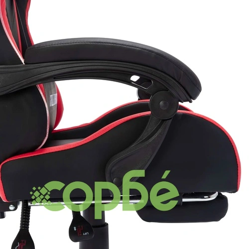 Геймърски стол RGB LED осветление червено/черно изкуствена кожа ➤ топ цена ➤ sorbe.bg