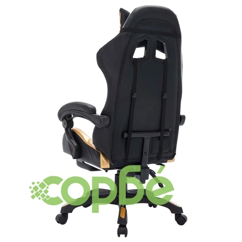 Геймърски стол RGB LED златисто/черно изкуствена кожа ➤ топ цена ➤ sorbe.bg