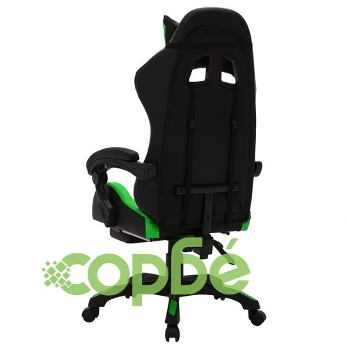 Геймърски стол RGB LED осветление зелено/черно изкуствена кожа ➤ топ цена ➤ sorbe.bg