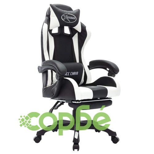 Геймърски стол RGB LED осветление бяло/черно изкуствена кожа ➤ топ цена ➤ sorbe.bg