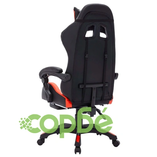 Геймърски стол RGB LED оранжево/черно изкуствена кожа ➤ топ цена ➤ sorbe.bg