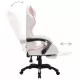 Геймърски стол RGB LED осветление розово/бяло изкуствена кожа