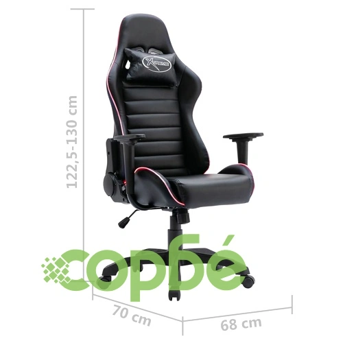 Геймърски стол с LED осветление, черен, изкуствена кожа ➤ топ цена ➤ sorbe.bg