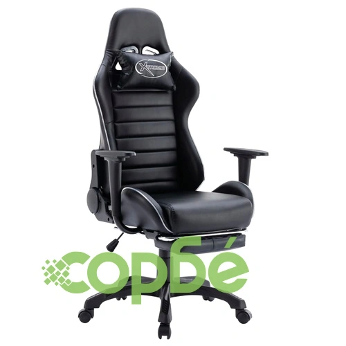 Геймърски стол с подложка за крака и LED, изкуствена кожа ➤ топ цена ➤ sorbe.bg