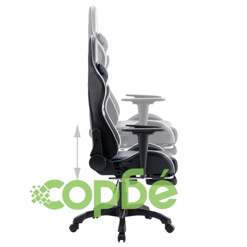 Геймърски стол с подложка за крака и LED, изкуствена кожа ➤ топ цена ➤ sorbe.bg