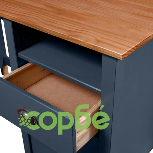 Бюро Hill сиво 150x50x74 см борово дърво масив ➤ топ цена ➤ sorbe.bg