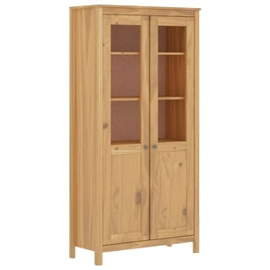 Висок шкаф Hill меденокафяв 85x37x170,5 см борово дърво масив