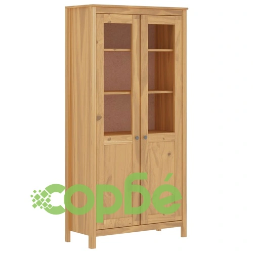 Висок шкаф Hill меденокафяв 85x37x170,5 см борово дърво масив ➤ топ цена ➤ sorbe.bg