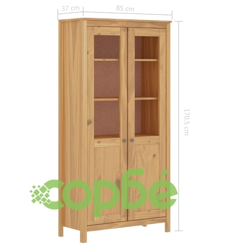 Висок шкаф Hill меденокафяв 85x37x170,5 см борово дърво масив ➤ топ цена ➤ sorbe.bg