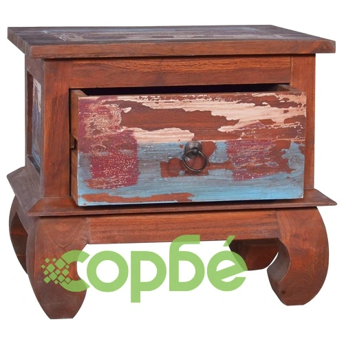 Нощен шкаф, 45x35x40 см, регенерирано тиково дърво ➤ топ цена ➤ sorbe.bg