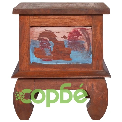 Нощен шкаф, 45x35x40 см, регенерирано тиково дърво ➤ топ цена ➤ sorbe.bg