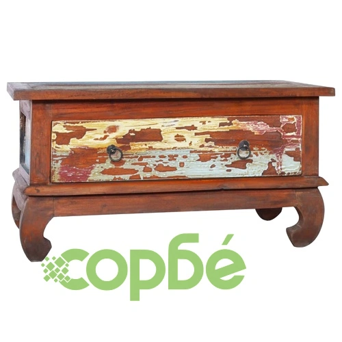 Маса за кафе, 80x50x40 см, регенерирано тиково дърво ➤ топ цена ➤ sorbe.bg