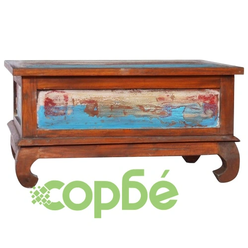 Маса за кафе, 80x50x40 см, регенерирано тиково дърво ➤ топ цена ➤ sorbe.bg