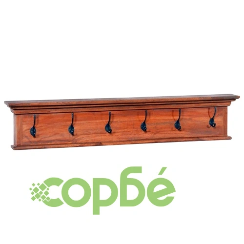 Стенна закачалка за палта, 100x10x20 см, тиково дърво масив ➤ топ цена ➤ sorbe.bg