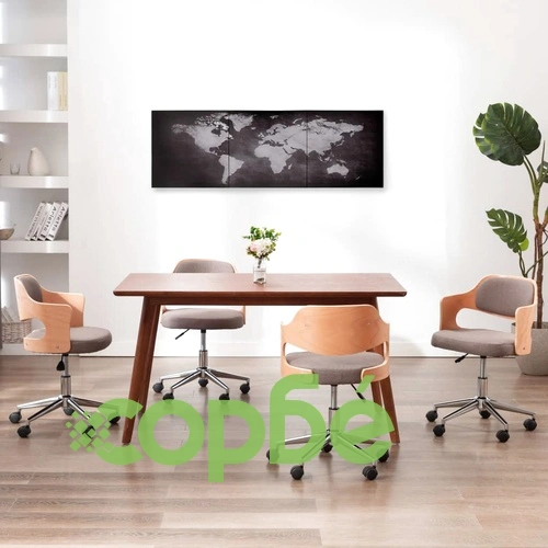 Комплект принт върху канава, карта на света, черен, 120x40 см ➤ топ цена ➤ sorbe.bg