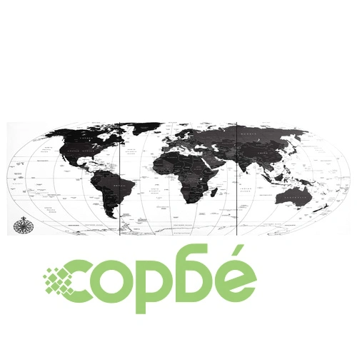 Комплект принт върху канава, карта на света, бял, 120x40 см ➤ топ цена ➤ sorbe.bg