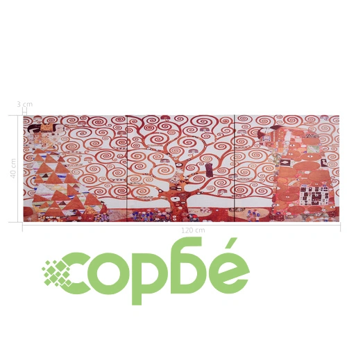 Комплект принт върху канава за стена, дърво, жълт, 120x40 см ➤ топ цена ➤ sorbe.bg